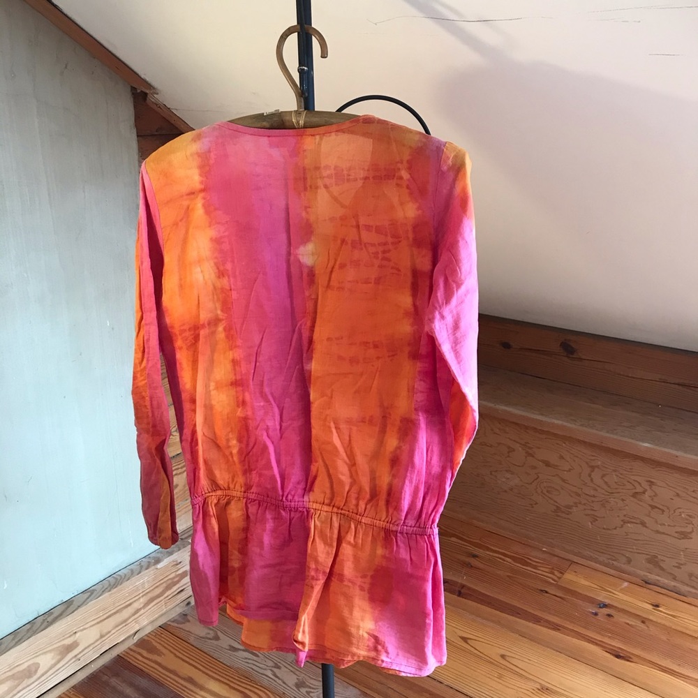 Michael Michael Kors Pink Orange Cotton Beaded Tunic Top, EUC, S - Picture 2 of 14
